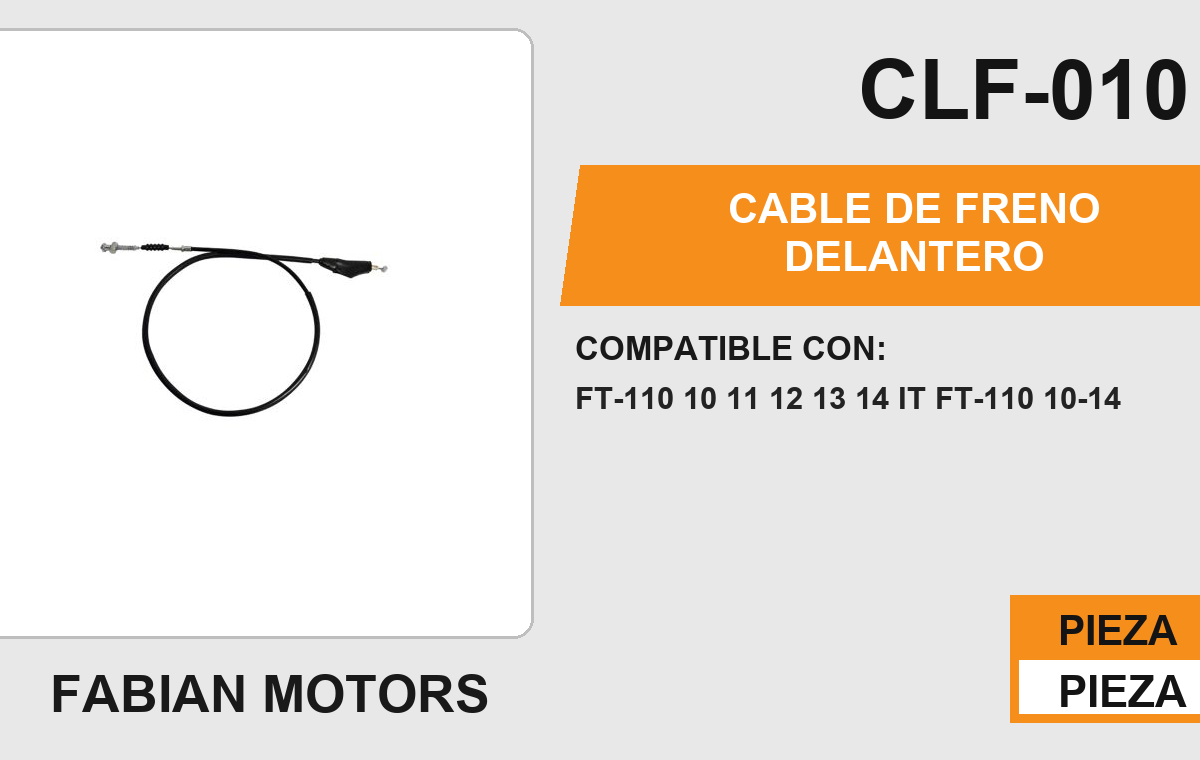 CABLE DE FRENO DELANTERO Empaque (10 Piezas)