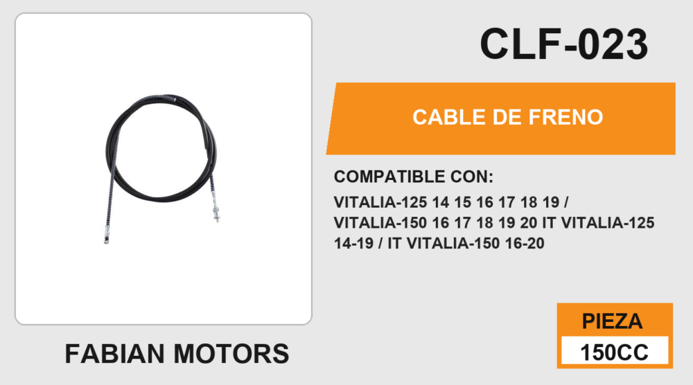 CABLE DE FRENO TRASERO Empaque (10 Piezas)