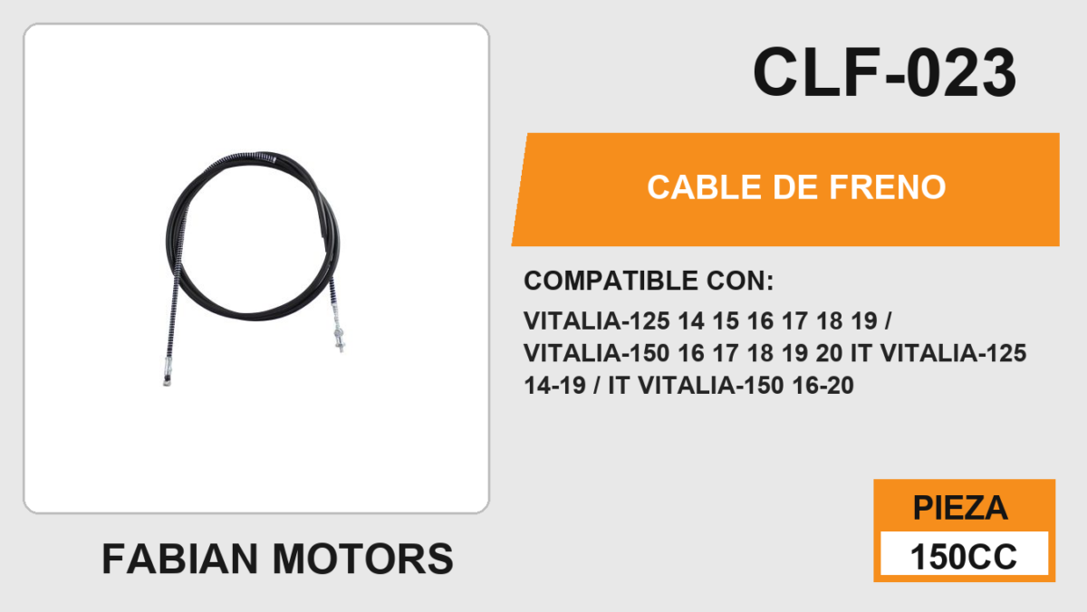CABLE DE FRENO TRASERO Empaque (10 Piezas)