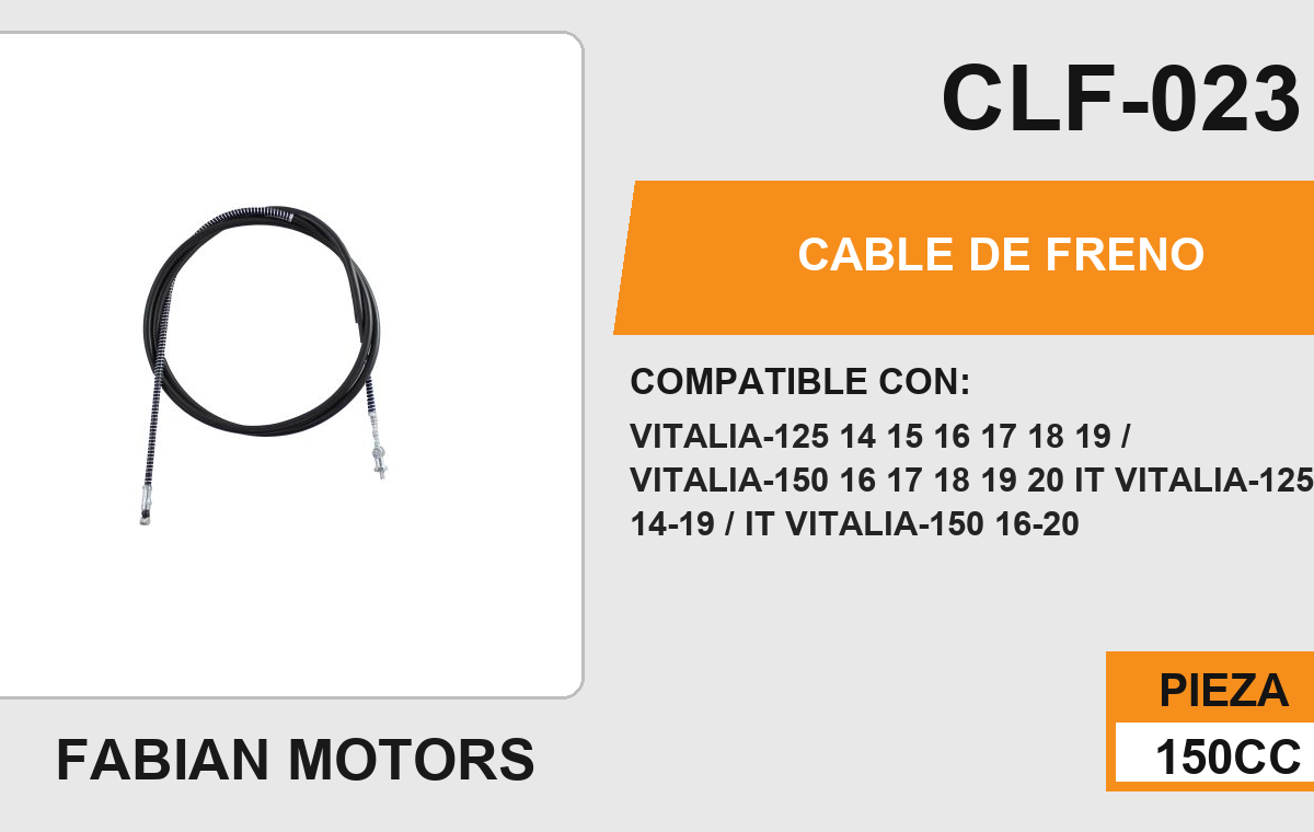 CABLE DE FRENO TRASERO Empaque (10 Piezas)