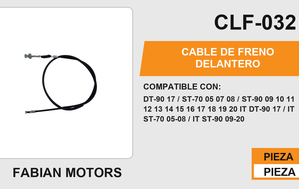 CABLE DE FRENO DELANTERO Empaque (10 Piezas)