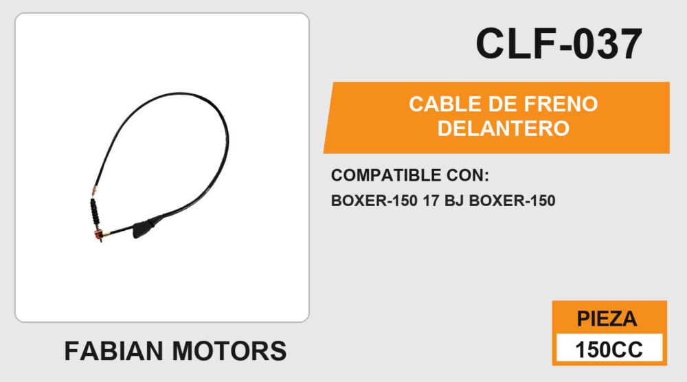 CABLE DE FRENO DELANTERO Empaque (10 Piezas)