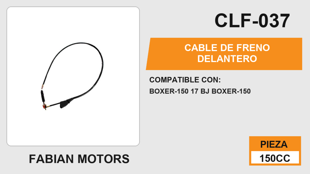 CABLE DE FRENO DELANTERO Empaque (10 Piezas)