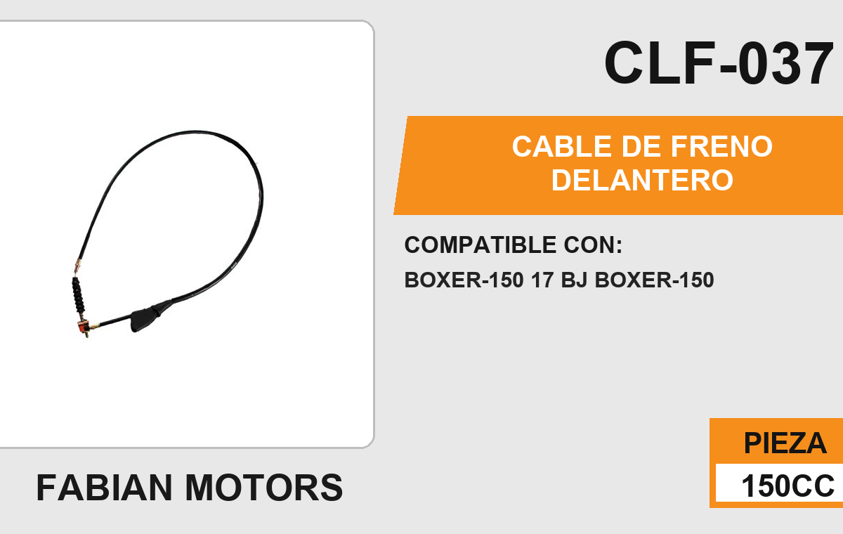 CABLE DE FRENO DELANTERO Empaque (10 Piezas)