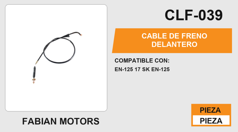 CABLE DE FRENO DELANTERO Empaque (10 Piezas)