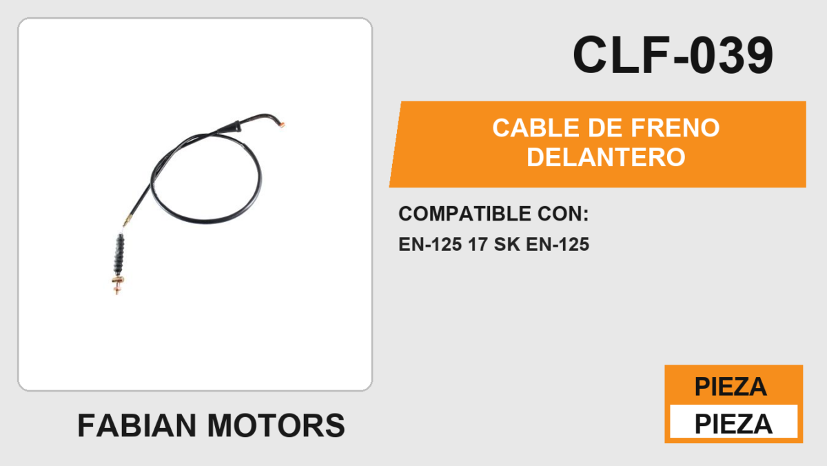 CABLE DE FRENO DELANTERO Empaque (10 Piezas)