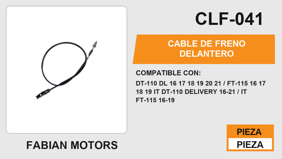 CABLE DE FRENO DELANTERO Empaque (10 Piezas)