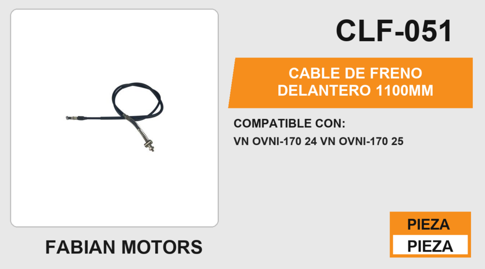 CABLE DE FRENO DELANTERO 1100MM