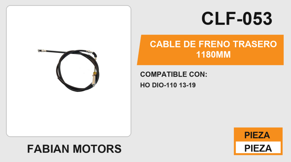 CABLE DE FRENO TRASERO 1180mm