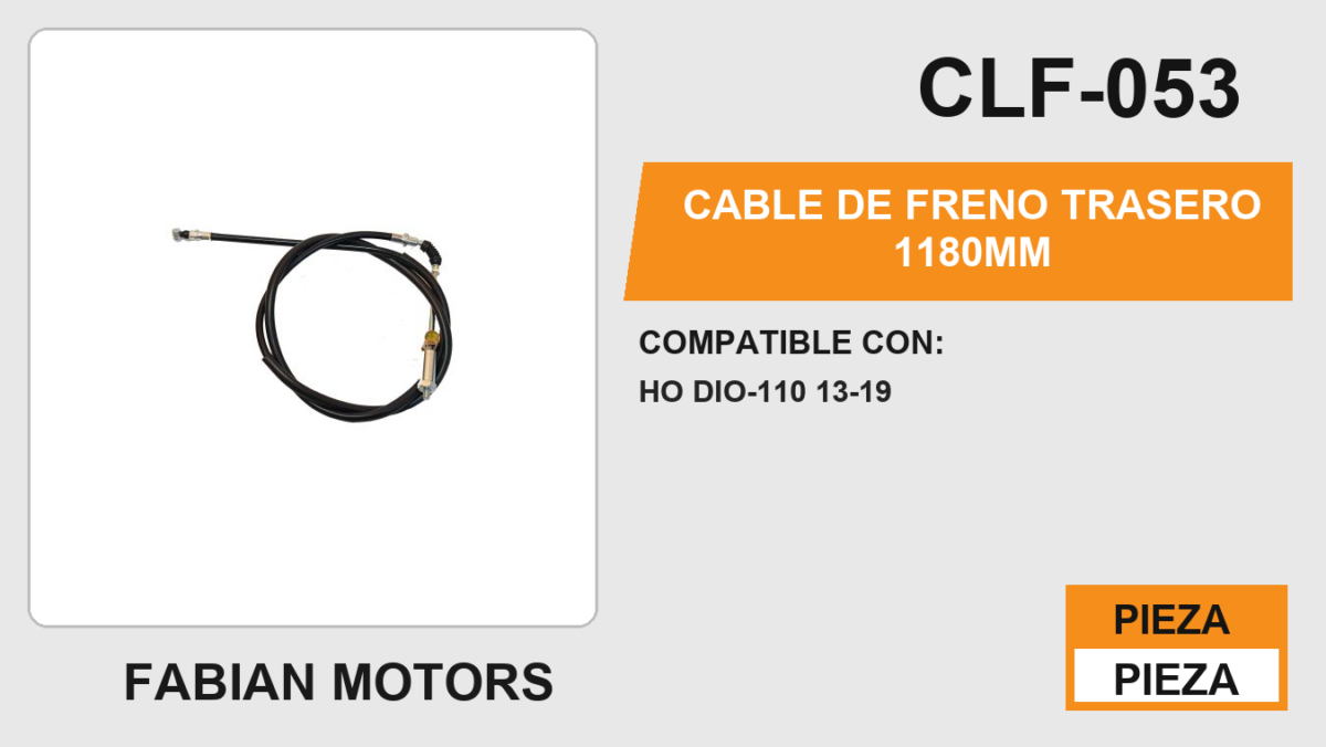 CABLE DE FRENO TRASERO 1180mm