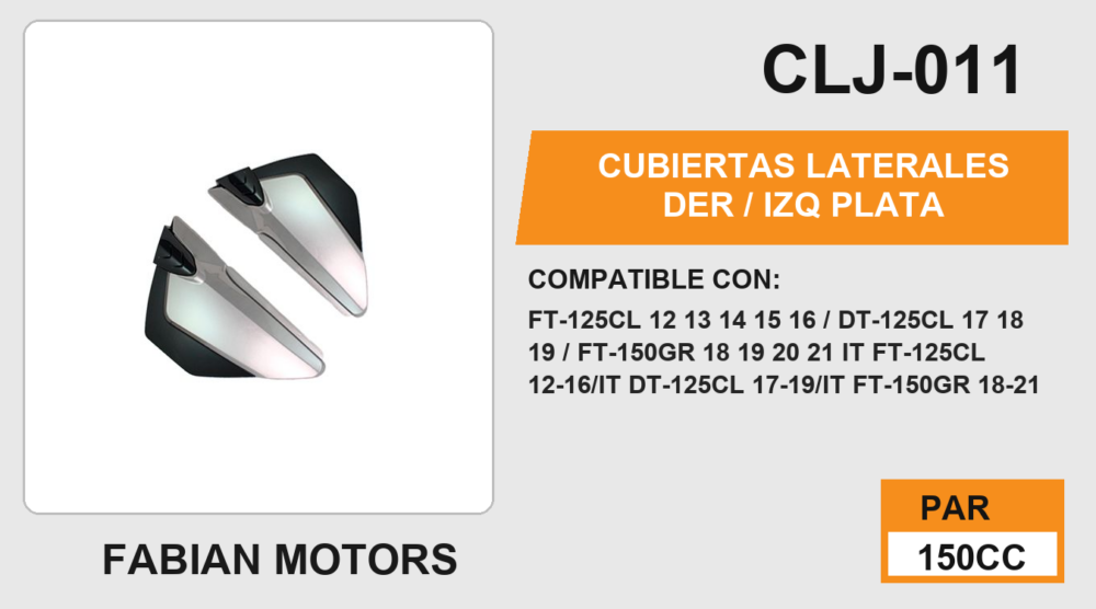CUBIERTAS LATERALES DER / IZQ PLATA