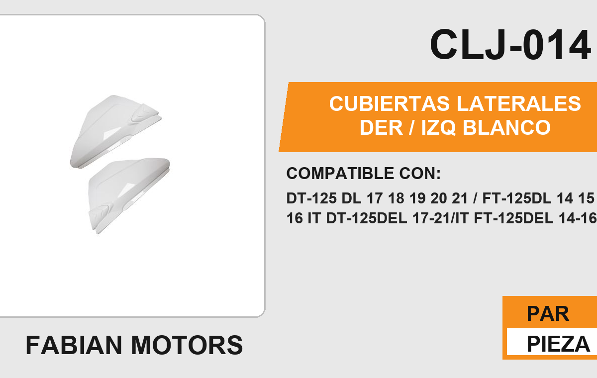 CUBIERTAS LATERALES DER / IZQ BLANCO