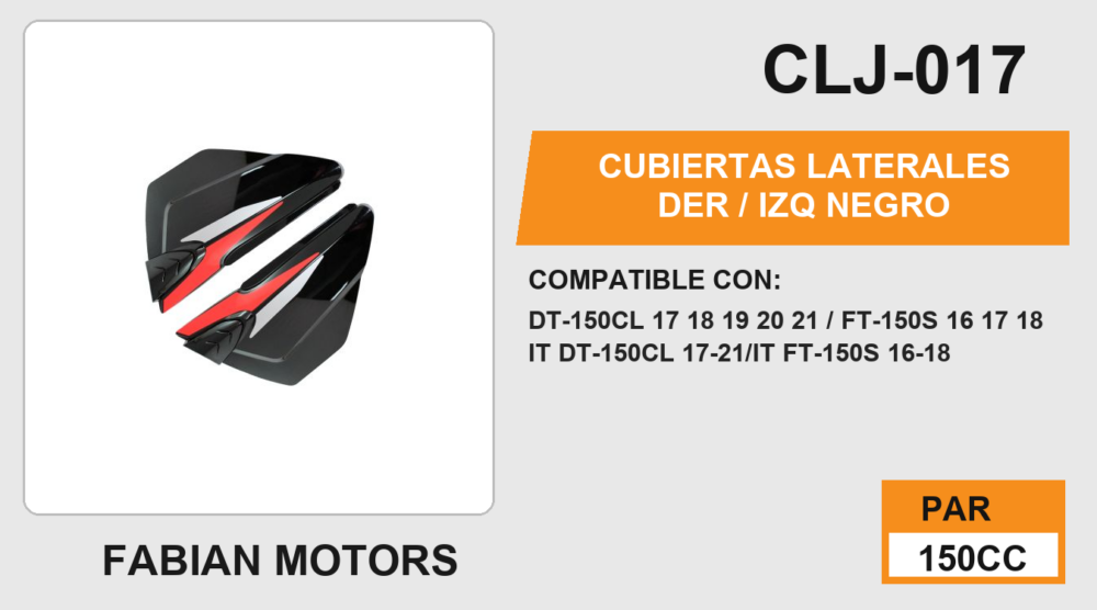 CUBIERTAS LATERALES DER / IZQ NEGRO