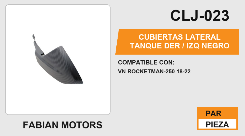 CUBIERTAS LATERAL TANQUE DER / IZQ NEGRO