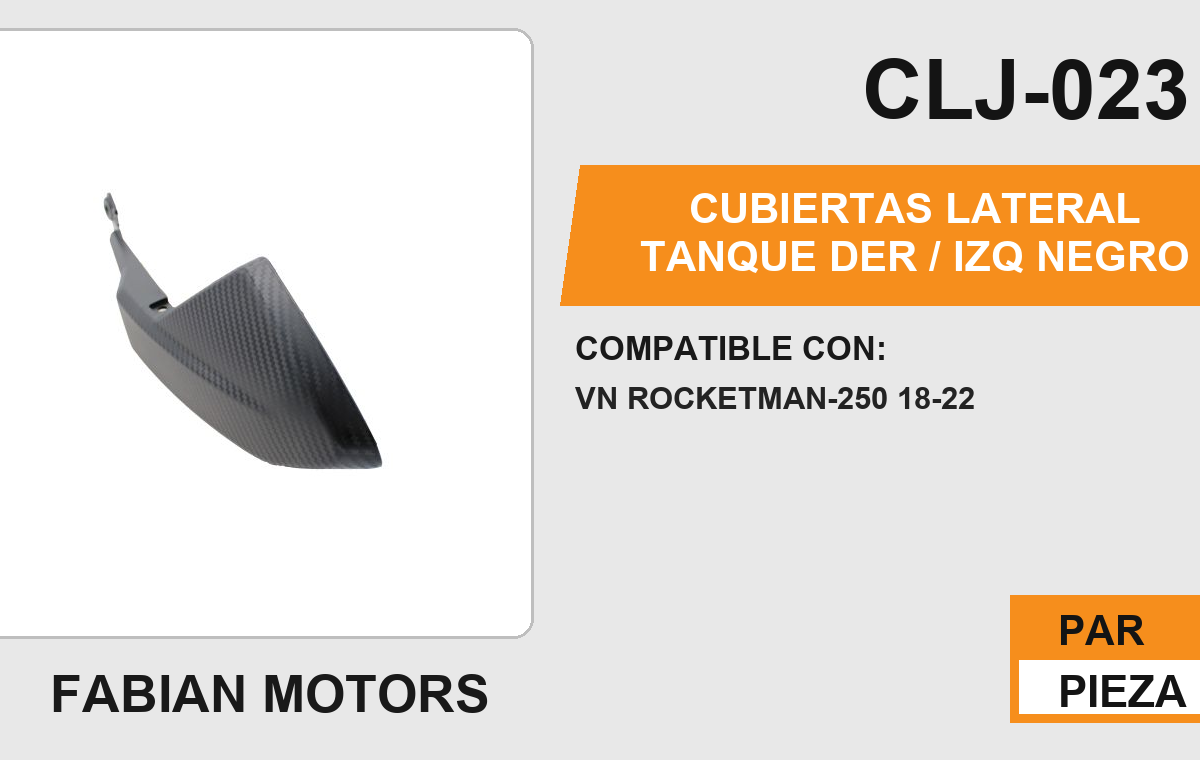 CUBIERTAS LATERAL TANQUE DER / IZQ NEGRO