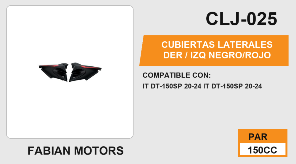 CUBIERTAS LATERALES DER / IZQ NEGRO/ROJO