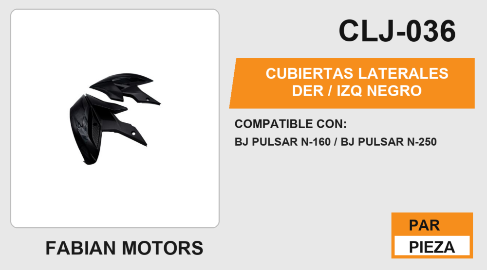 CUBIERTAS LATERALES DER / IZQ NEGRO