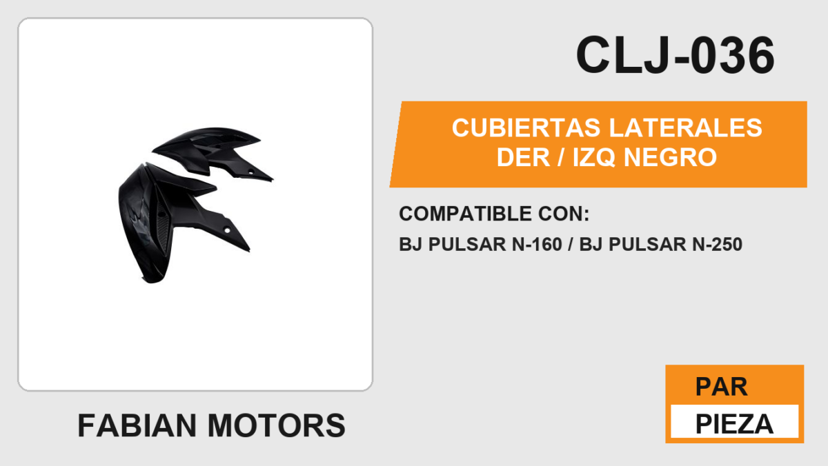 CUBIERTAS LATERALES DER / IZQ NEGRO