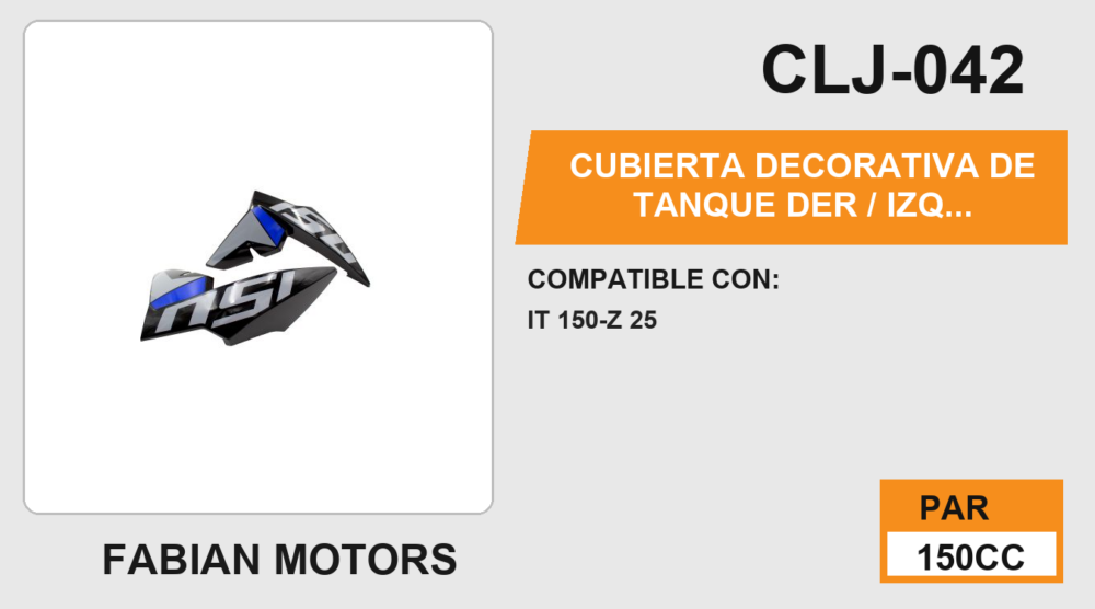 CUBIERTA DECORATIVA DE TANQUE DER / IZQ NEGRO/AZUL