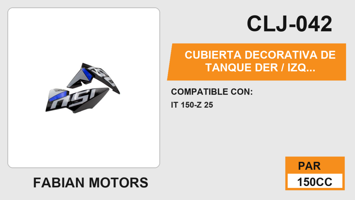 CUBIERTA DECORATIVA DE TANQUE DER / IZQ NEGRO/AZUL