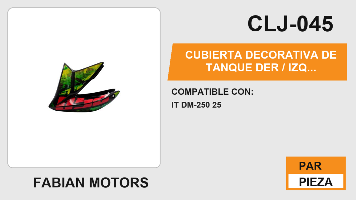 CUBIERTA DECORATIVA DE TANQUE DER / IZQ NEGRO/ROJO