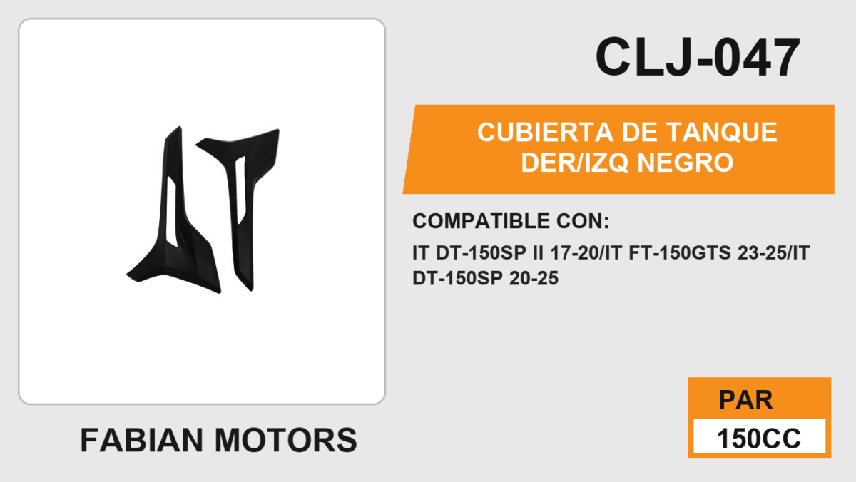 CUBIERTA DE TANQUE DER/IZQ NEGRO