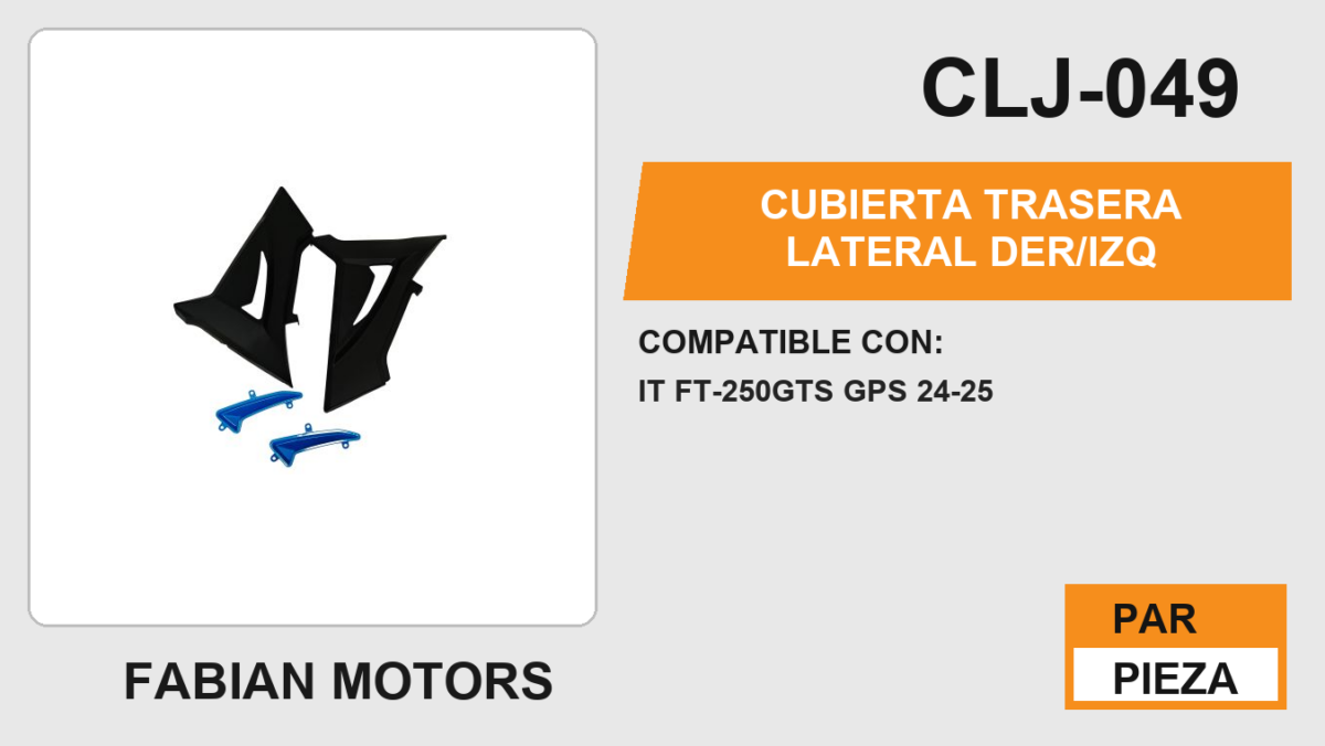 CUBIERTA TRASERA LATERAL DER/IZQ
