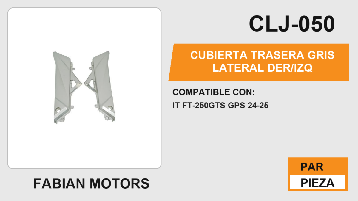 CUBIERTA TRASERA GRIS LATERAL DER/IZQ