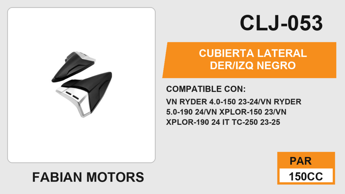 CUBIERTA LATERAL DER/IZQ NEGRO