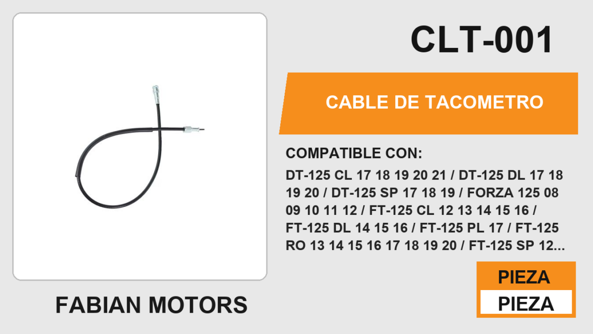 CABLE DE TACOMETRO Empaque (10 Piezas)