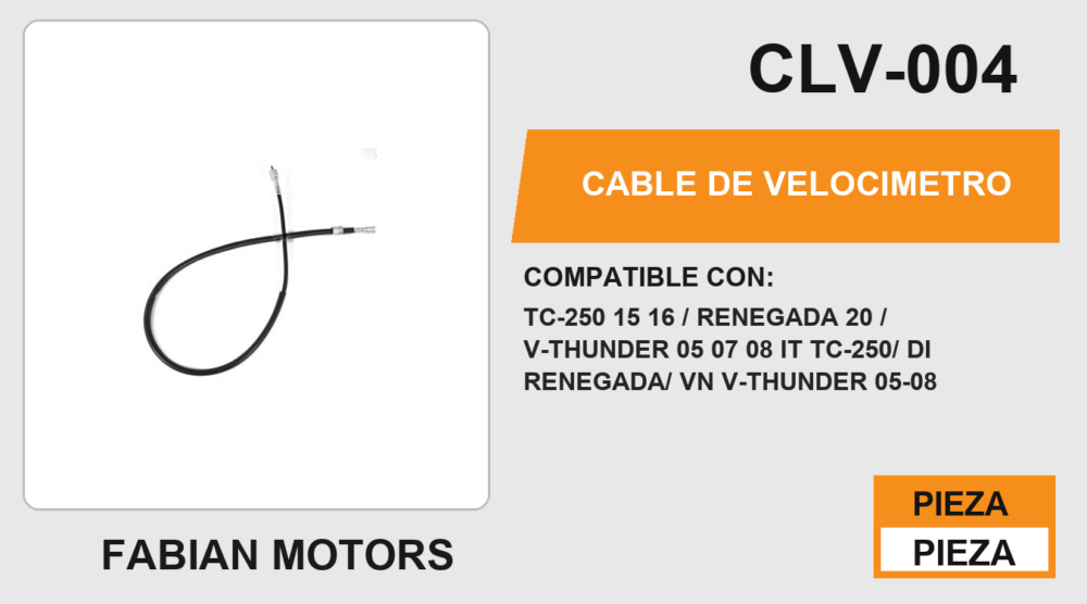 CABLE DE VELOCIMETRO Empaque (10 Piezas)