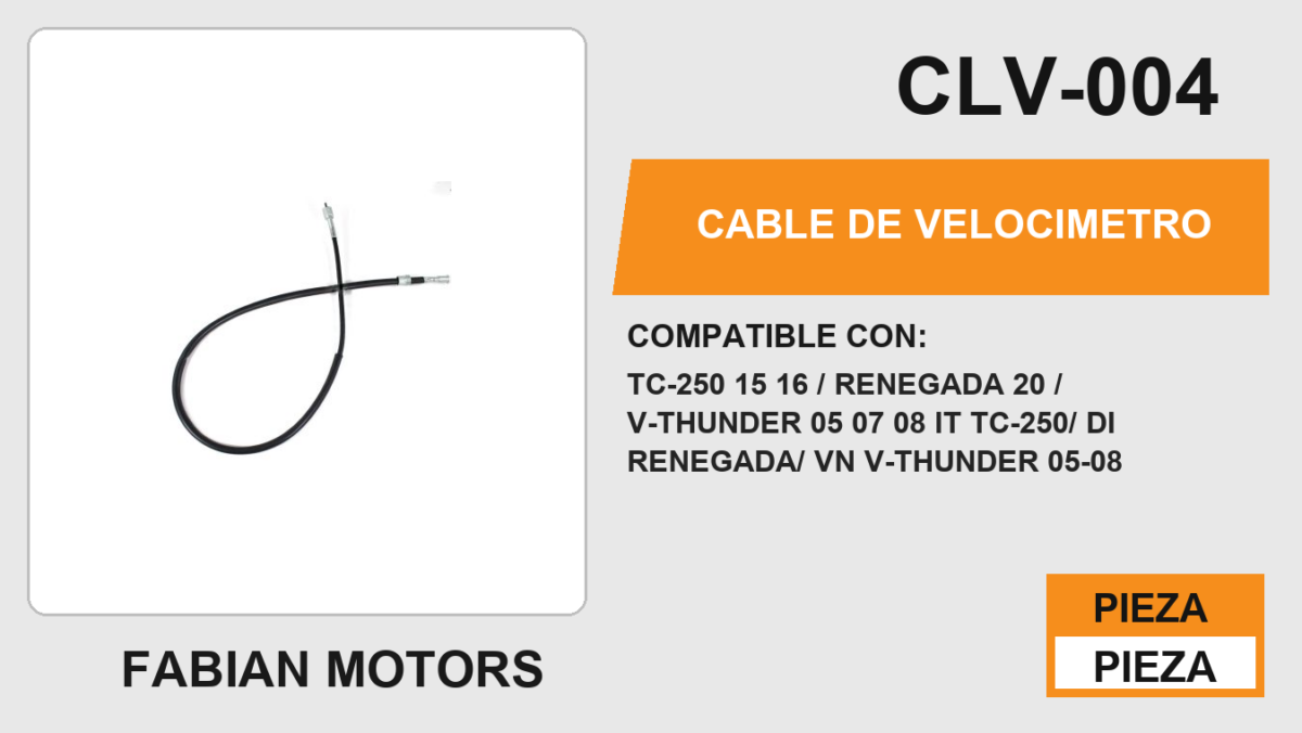 CABLE DE VELOCIMETRO Empaque (10 Piezas)
