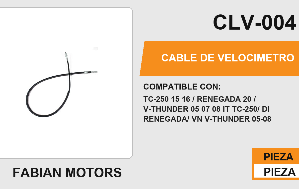 CABLE DE VELOCIMETRO Empaque (10 Piezas)