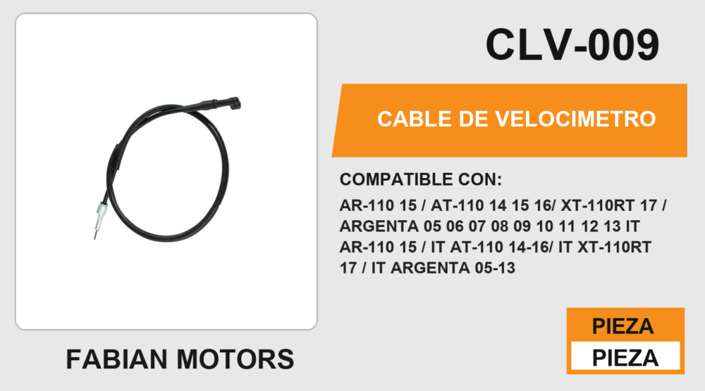 CABLE DE VELOCIMETRO Empaque (10 Piezas)