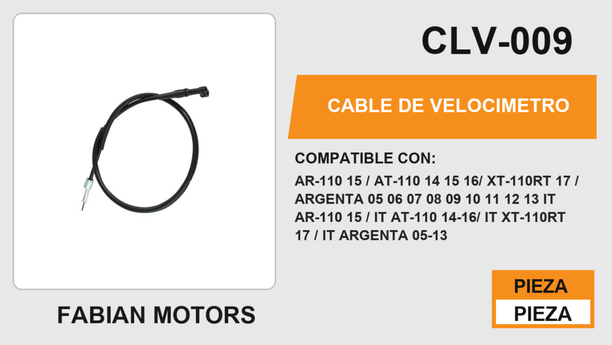 CABLE DE VELOCIMETRO Empaque (10 Piezas)