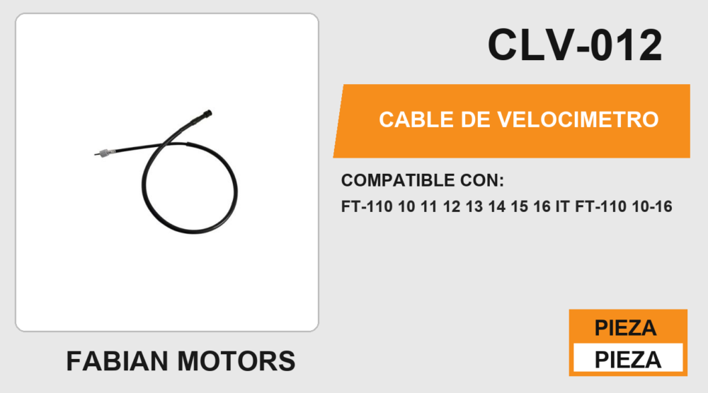 CABLE DE VELOCIMETRO Empaque (10 Piezas)