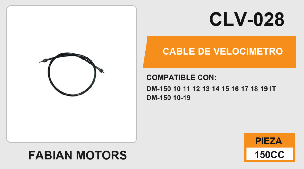 CABLE DE VELOCIMETRO Empaque (10 Piezas)