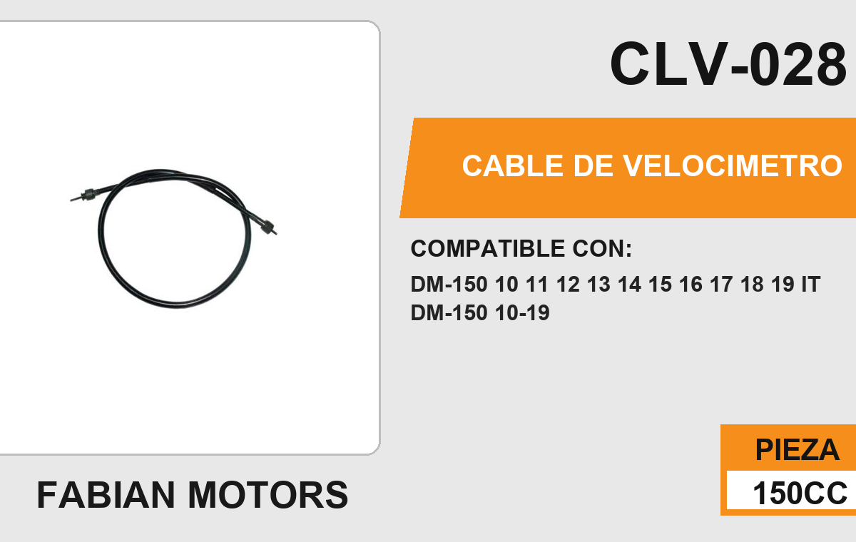 CABLE DE VELOCIMETRO Empaque (10 Piezas)
