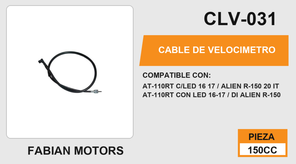 CABLE DE VELOCIMETRO Empaque (10 Piezas)
