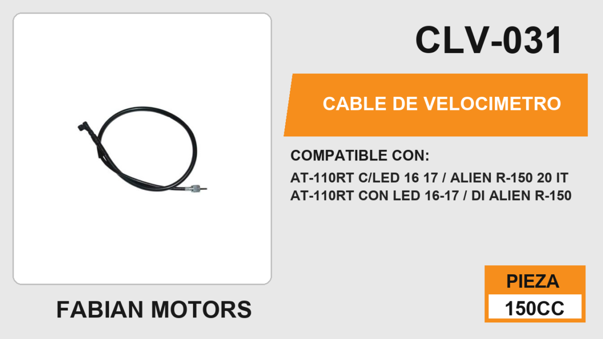 CABLE DE VELOCIMETRO Empaque (10 Piezas)