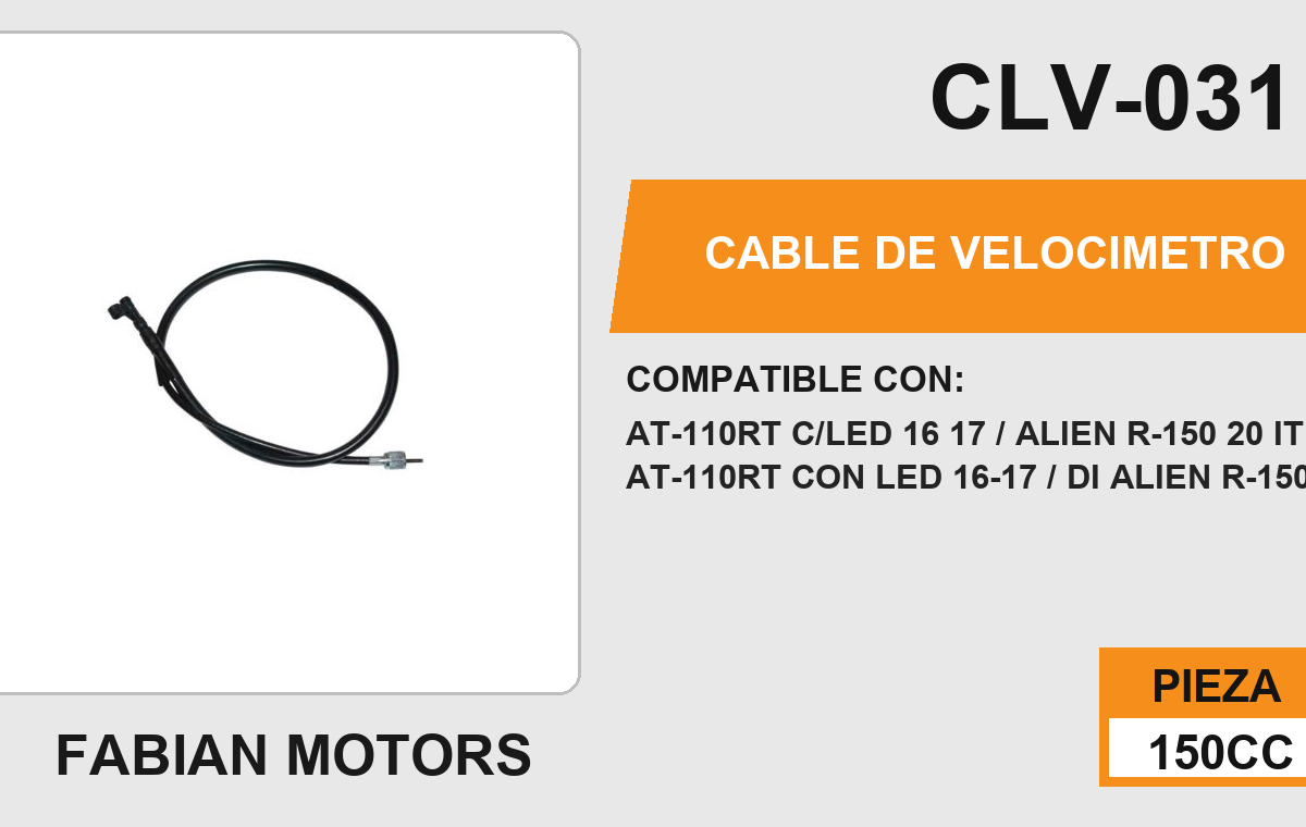 CABLE DE VELOCIMETRO Empaque (10 Piezas)