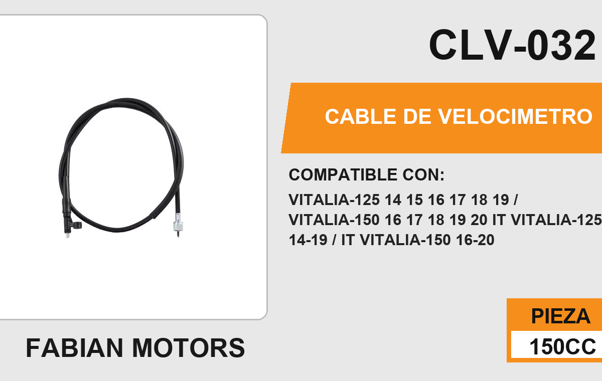 CABLE DE VELOCIMETRO Empaque (10 Piezas)