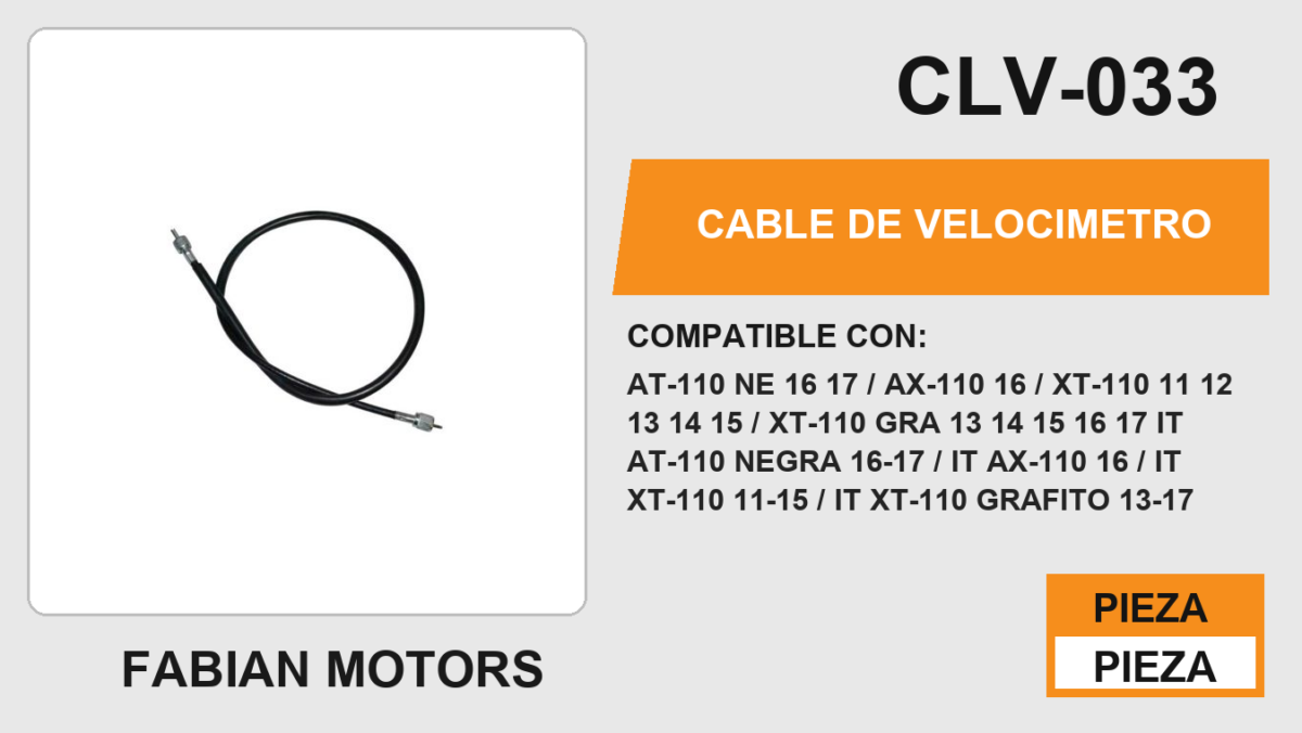 CABLE DE VELOCIMETRO Empaque (10 Piezas)