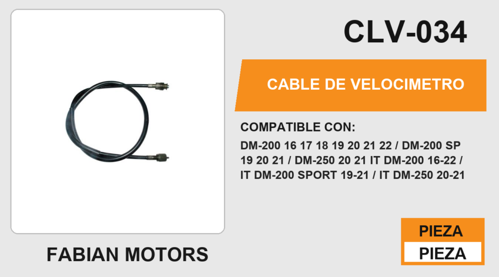 CABLE DE VELOCIMETRO Empaque (10 Piezas)