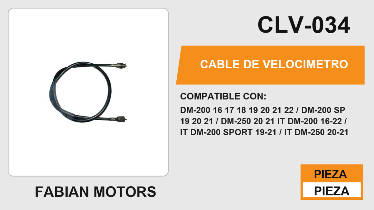 CABLE DE VELOCIMETRO Empaque (10 Piezas)