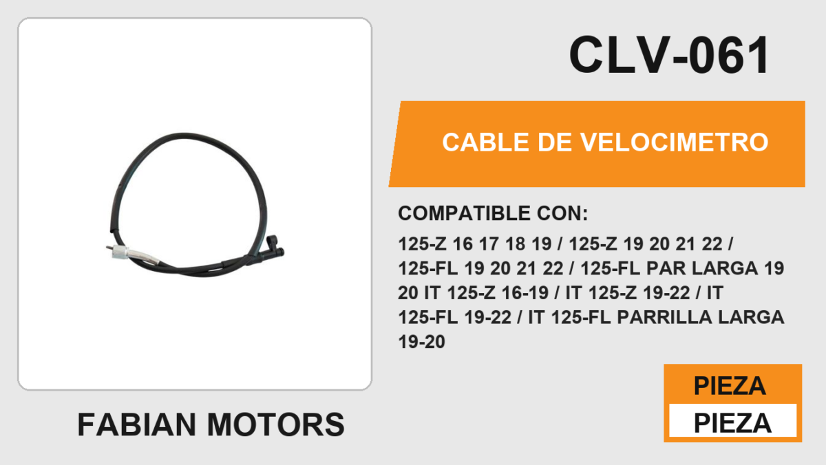 CABLE DE VELOCIMETRO Empaque (10 Piezas)