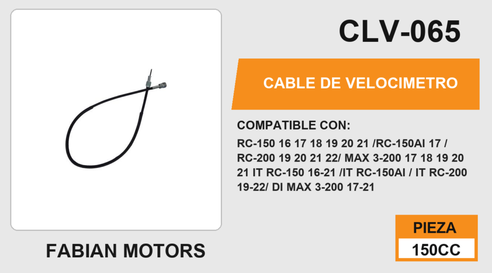 CABLE DE VELOCIMETRO Empaque (10 Piezas)