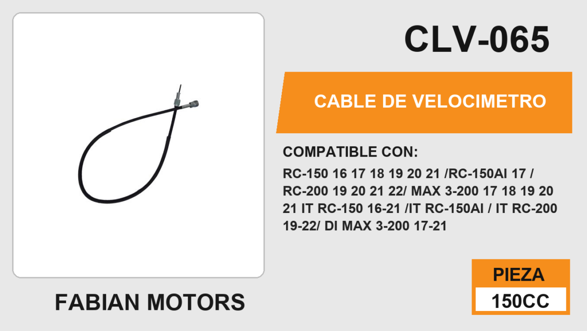 CABLE DE VELOCIMETRO Empaque (10 Piezas)