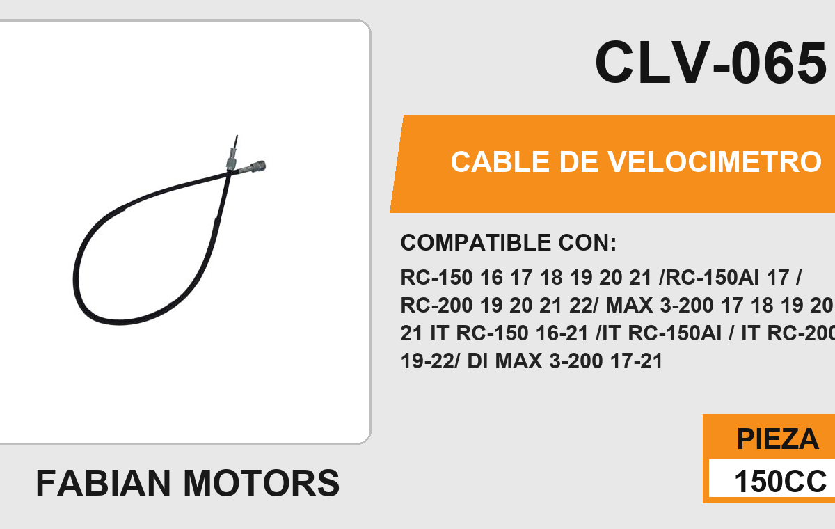 CABLE DE VELOCIMETRO Empaque (10 Piezas)
