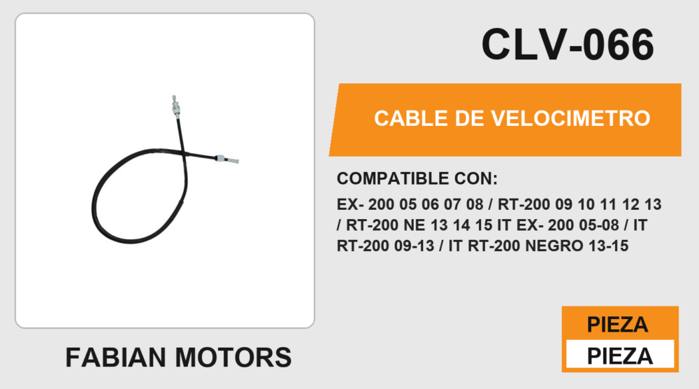 CABLE DE VELOCIMETRO Empaque (10 Piezas)